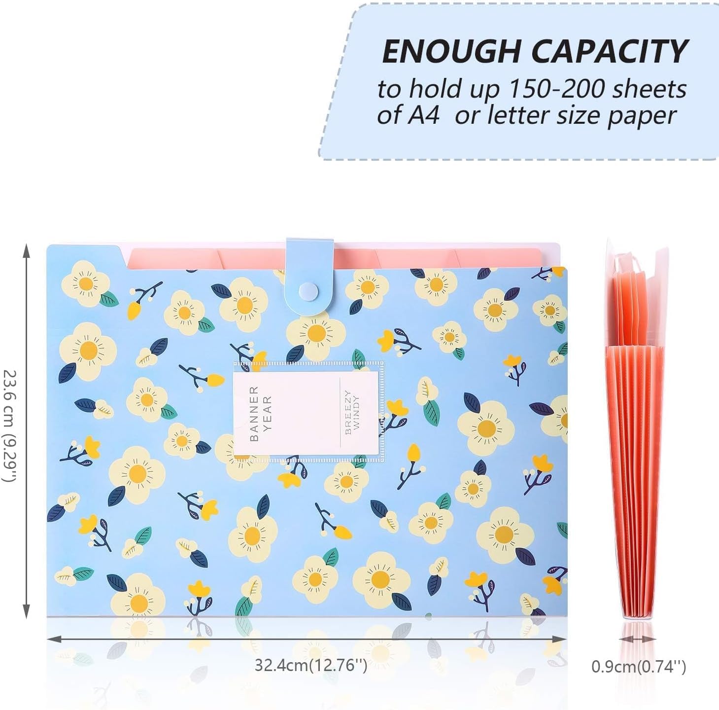 Corslet Folder for Documents A4 Size 5 Pockets Files for Students for School and Office (Pack of 4) 3