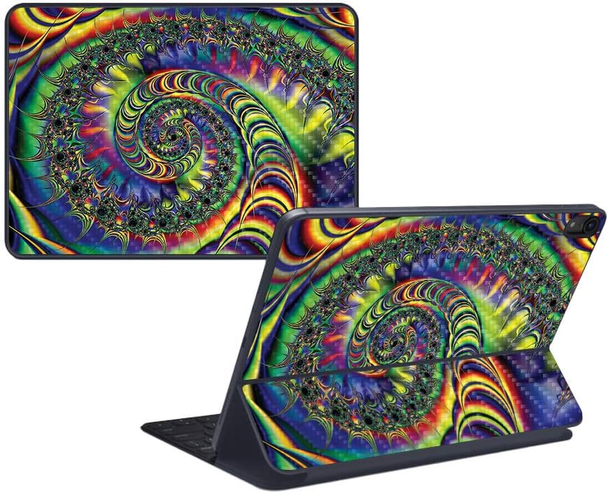MightySkins Carbon Fiber Skin for Apple iPad Pro Smart Keyboard 12.9" (2018) - Aurora Borealis - Protective, Durable Textured Carbon Fiber Finish - Easy to Apply and Change Styles - Made in The USA