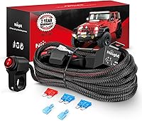Vista 13 de Nilight Kit de arnés de cableado Nylon 16 AWG 2 cables 12V Interruptor de manillar de motocicleta encendido y apagado, fusible de hoja de relé