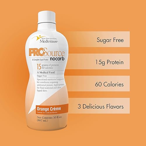 Miniatura 9 de Péptidos de colágeno líquido tipo I, III, 0.53 oz de proteína por onza.  Prosource NoCarb Berry Punch 4 botellas Medtrition