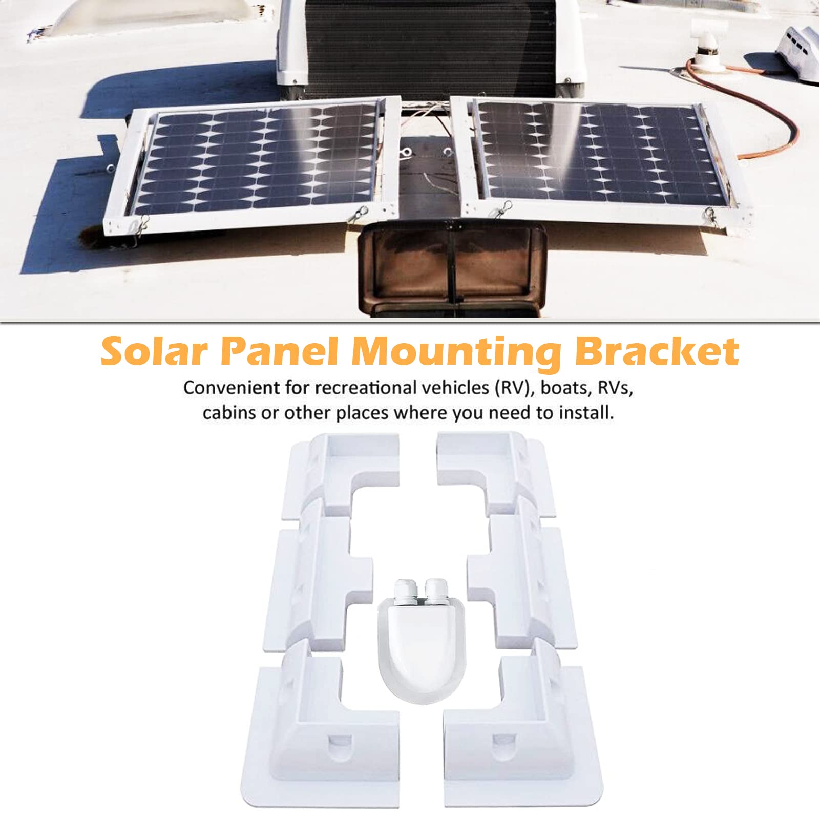 Soportes de montaje para panel solar, kit de soporte de esquina de ABS, 7 piezas, sin taladros, ampliamente utilizado en techos de caravanas, vehículos, furgonetas, cobertizos, garajes, barcos