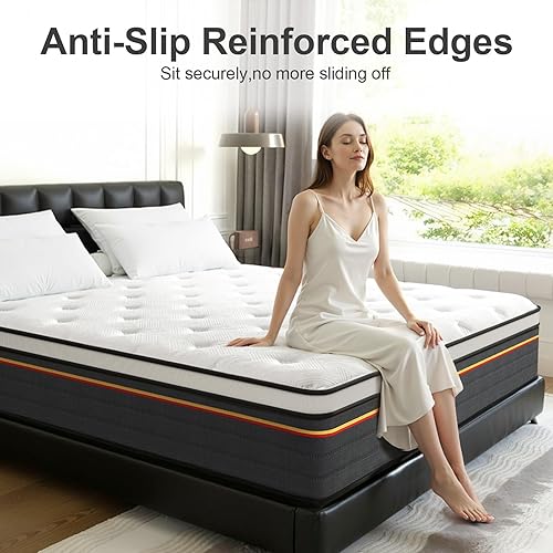 Miniatura 3 de Colchón híbrido King de 12 pulgadas, tamaño King, firmeza media, prueba de 100 noches, certificado CertiPUR-US, soporte zonificado, alivio de