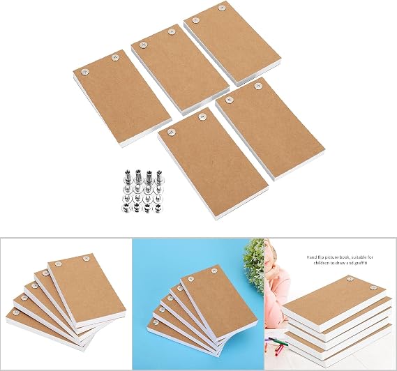 Flip Book Paper,Flip Books Blank Book Starter kit Set Paper 1474922724 Flick Light pad 5 pcs fliooks for Drawing Cartoons Sketch Sewing Flip Book Kit Separate Hand Painted