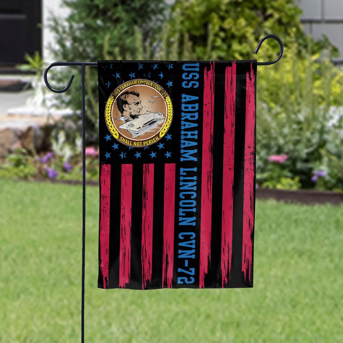 uss-abraham lincoln CVN 72 Flag Aircraft Carrier flag Ship House Flag Garden Flag For Veteran's Day, Double Sided-USA Flags Premium Polyester-Decorative Indoor Outdoor Flag