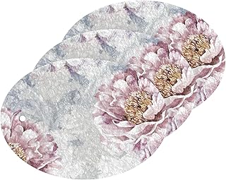 susiyo Drawn Pink Peony Scrub Sponges Multi-Use Scrubbing Sponge for Cleaning Kitchen Washing Dishes & Bathroom (Set of 3)
