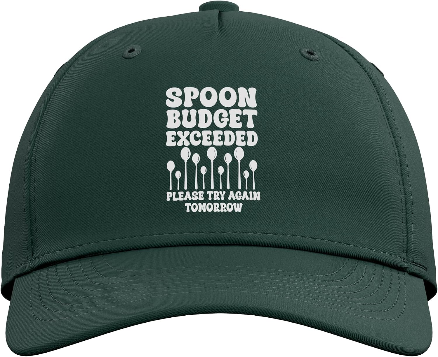 Spoon Budget Exceeded Try it Again Tomorrow Spoonie Adjustable Baseball Hat image 2