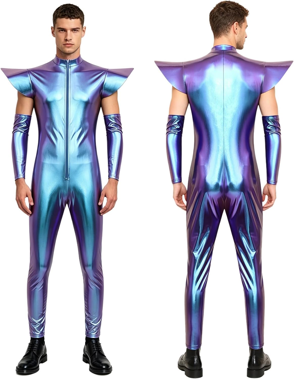CHICTRY Men Robot Bodysuit One Piece Unitards Rave Outfits