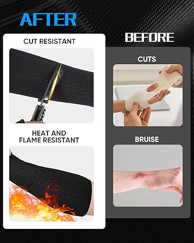 Miniatura 3 de Ramede 3 pares de mangas resistentes a los cortes con agujero para el pulgar, mangas protectoras para brazos, protectores de antebrazo