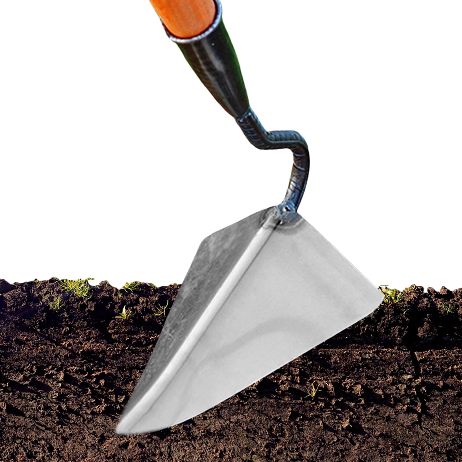 Houette triangulaire de jardin pour plantation de fleurs et preparation du sol