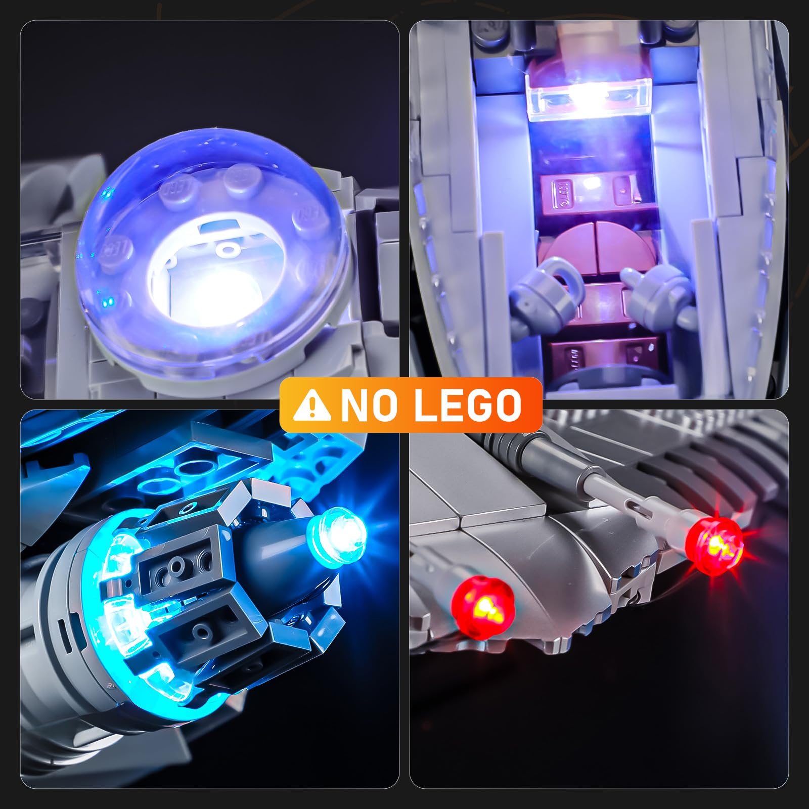 LIGHTAILING Zestaw świateł dla Lego-75442 Mandalorian Hunter N-1 - model z klocków budowlanych-niewymieniony na modelu
