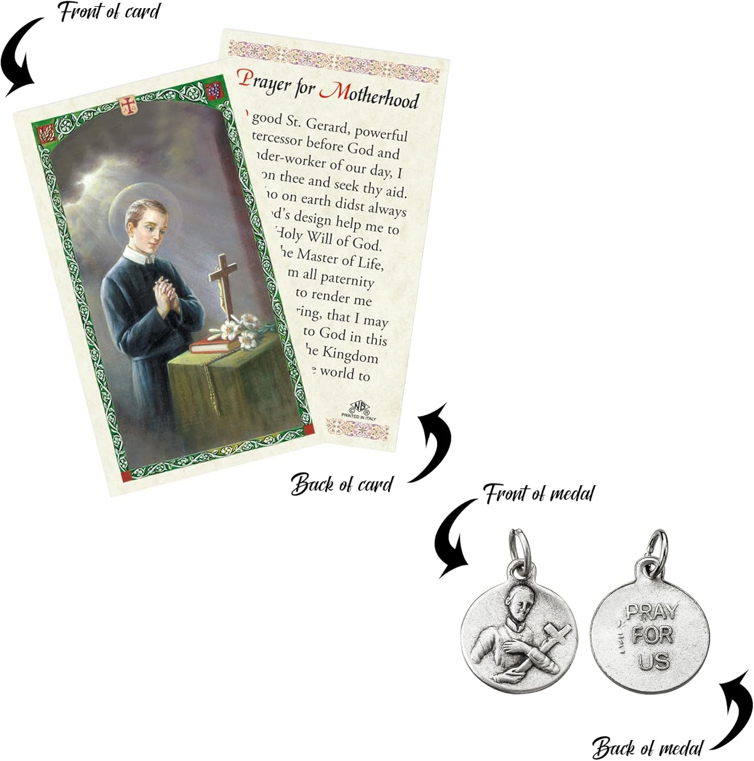 Trendzeen St Gerard Medal - with St Gerard Prayer Card | Saint Gerard Necklace Jewelry | Patron Saint Of Fertility, Pregnant Women, Mothers | Set of 2 Items - Image 5