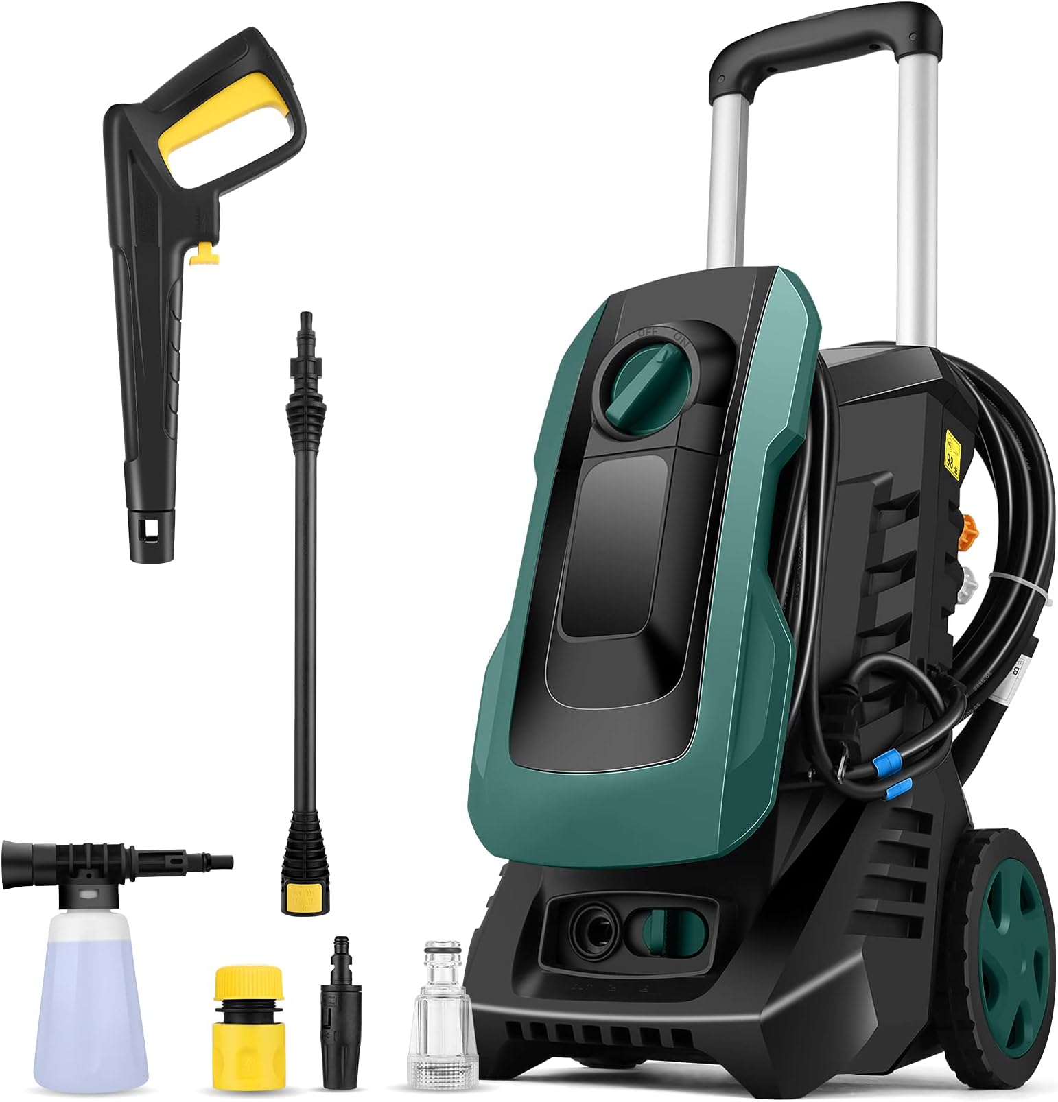 Elektrischer Hochdruckreiniger mit Schlauchtrommel, COOCHEER 1800W