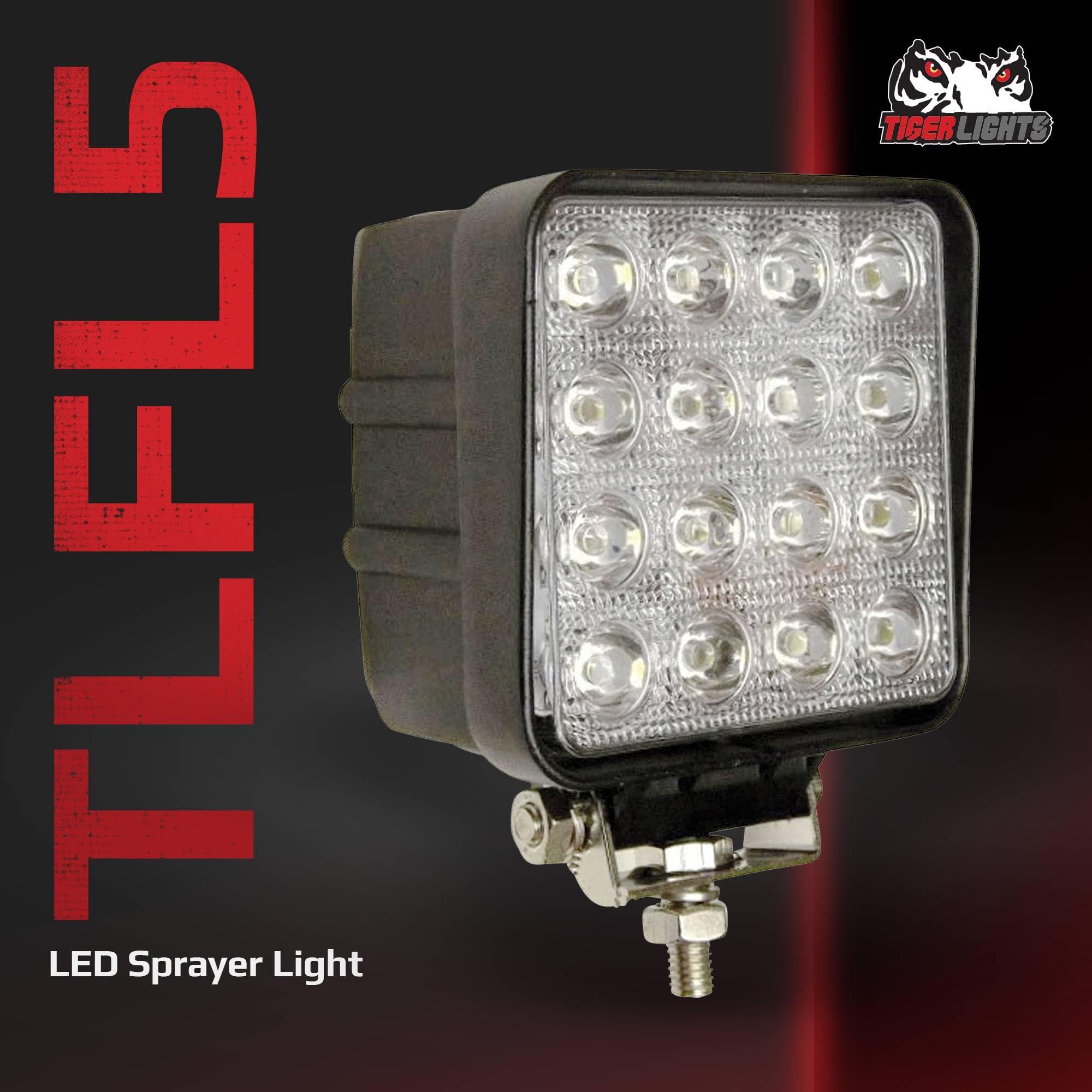 Tiger Lights TLFL5 12 V LED niebieska lampa robocza 3,5 A, 42 waty, 2650 lumenów, długość 4 1/10.2 cm, szerokość 4 1/5.1 cm, głębokość 7,6 cm, punktowe światło terenowe