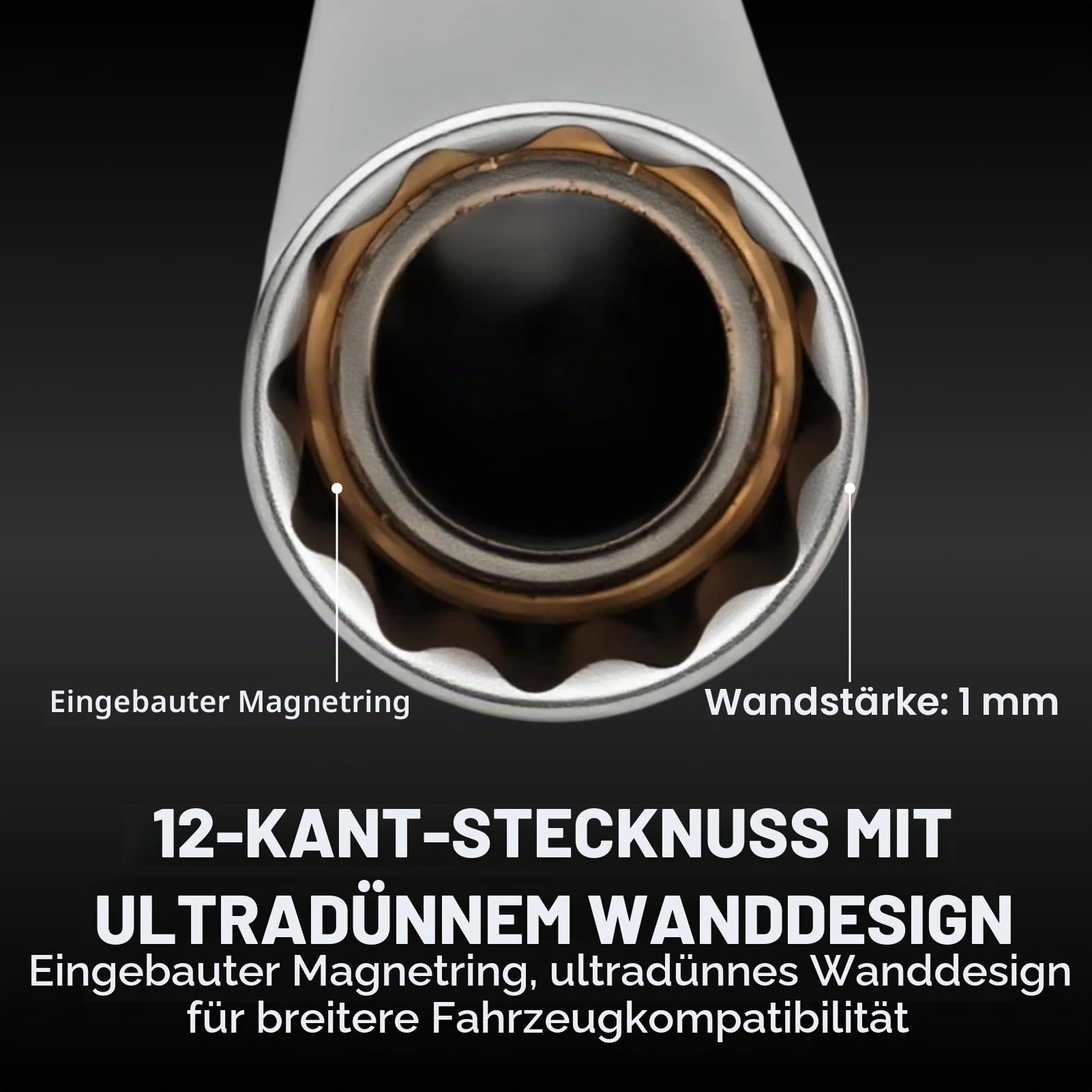 zündkerzenschlüssel 14mm 3/8" 250mm lang, Stecknuss Zündkerzen Nuss 14 mm 3/8 zoll für auto Chrom-Vanadium-Stahl (16mm)