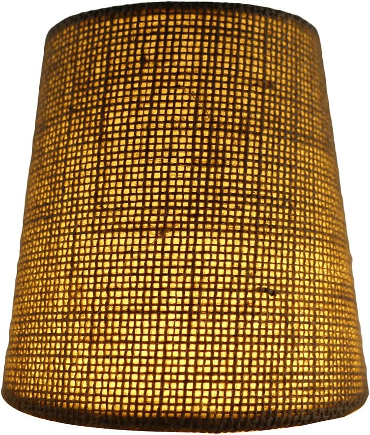 Meriville Set of 5 Natural Burlap Clip On Chandelier Lamp Shades, 3.5-inch by 4.5-inch by 4.5-inch