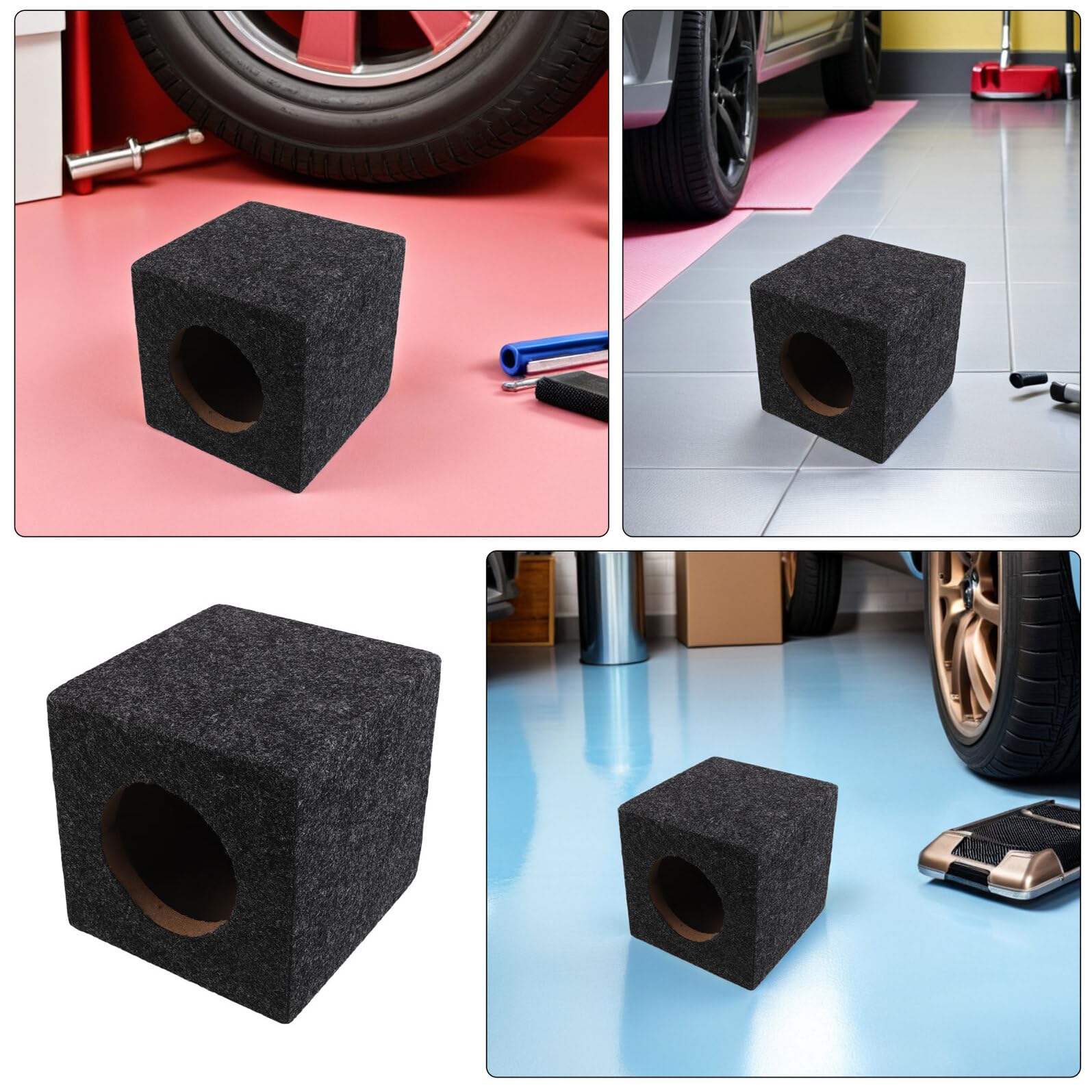 NUOBESTY Scatola Altoparlante per Auto Subwoofer Legno Box Audio Portatile per Camion e Console Contenitore Altoparlanti per Musica Auto