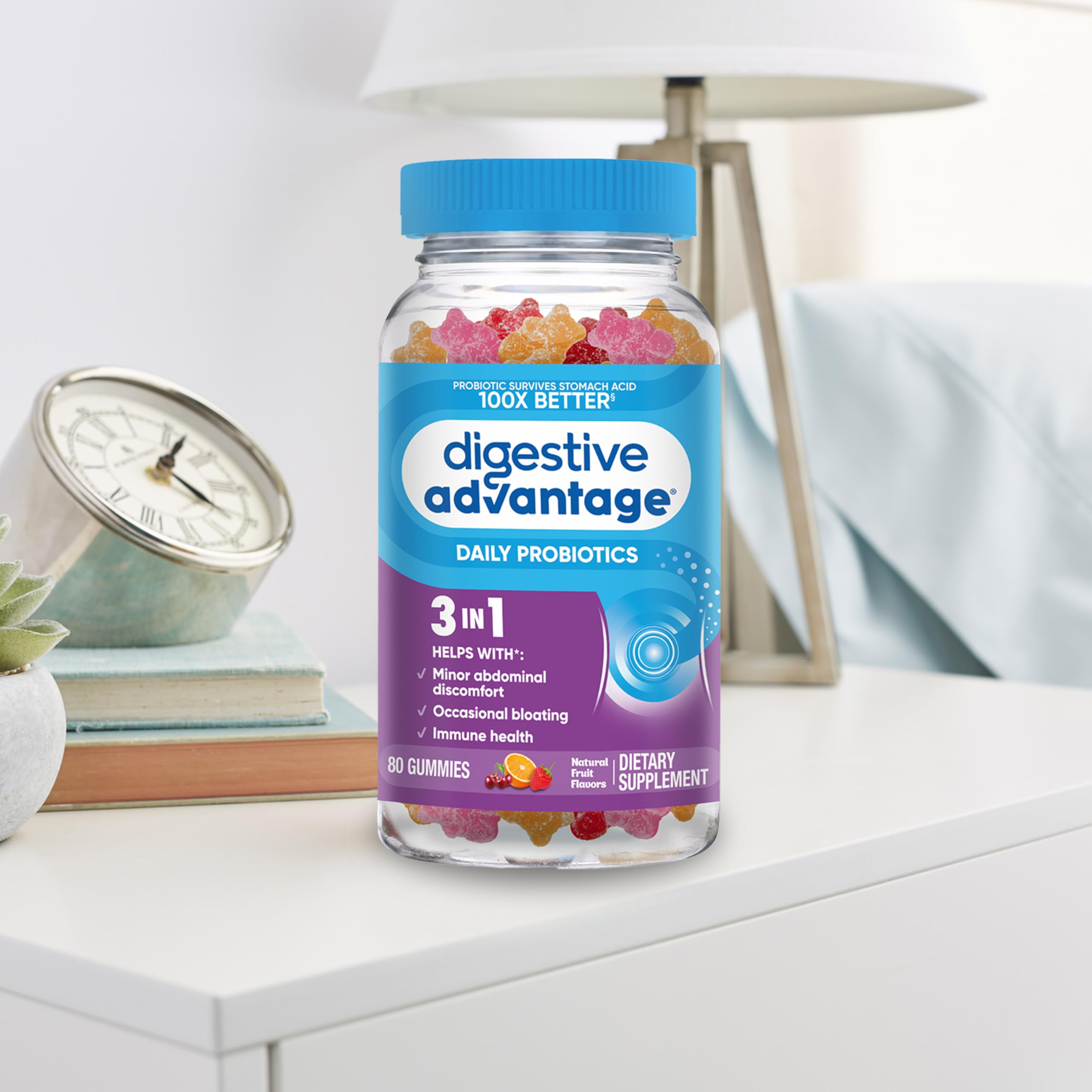 Digestive Advantage Daily Probiotic, Natural Fruit Flavor - 80ct Gummies — Amazon image 10