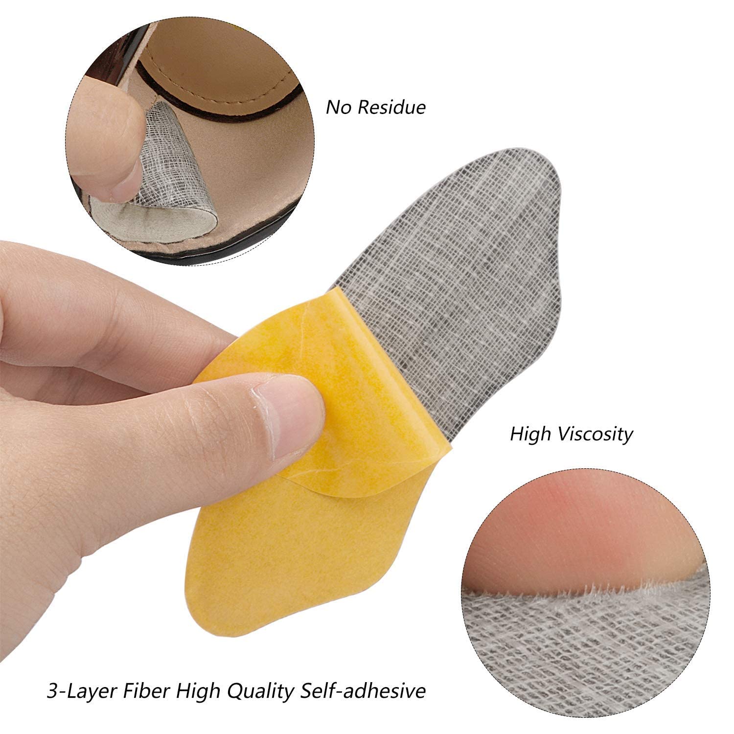 SEFLICA Premium Heel Pads Inserts Grips, Shoe bite Protector Back of Heel Protectors Cushions Liner Prevent Too Big Shoe from Shoe Slipping,Blisters,Filler for Loose Shoe Fit for Men Women (Black And Skin, Free) - Image 3 thumbnail