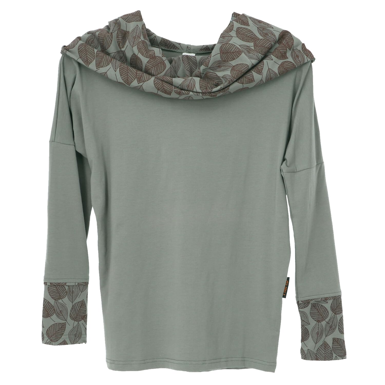 GURU SHOP Lockeres Longshirt aus Bio-Baumwolle, Schalkapuze, Caramel