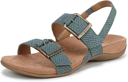 VIONIC Womens Reese Slingbacks Bodega Blue Leather 9.5 M