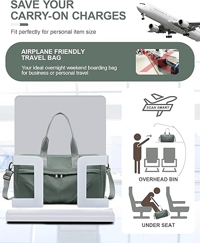 Miniatura 7 de Bolsa de gimnasio para mujeres y hombres con compartimento para zapatos, bolsa de lona deportiva, impermeable, para viajes, fin de semana, para