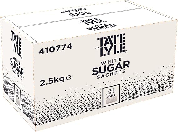 Tate & Lyle White Sugar Sachets – 2000 × 2.5 g Single‑Serve Sachets (Total 5kg) | Pure Cane Granulated Sugar – Vegan, Halal, Kosher, Just-Sweet