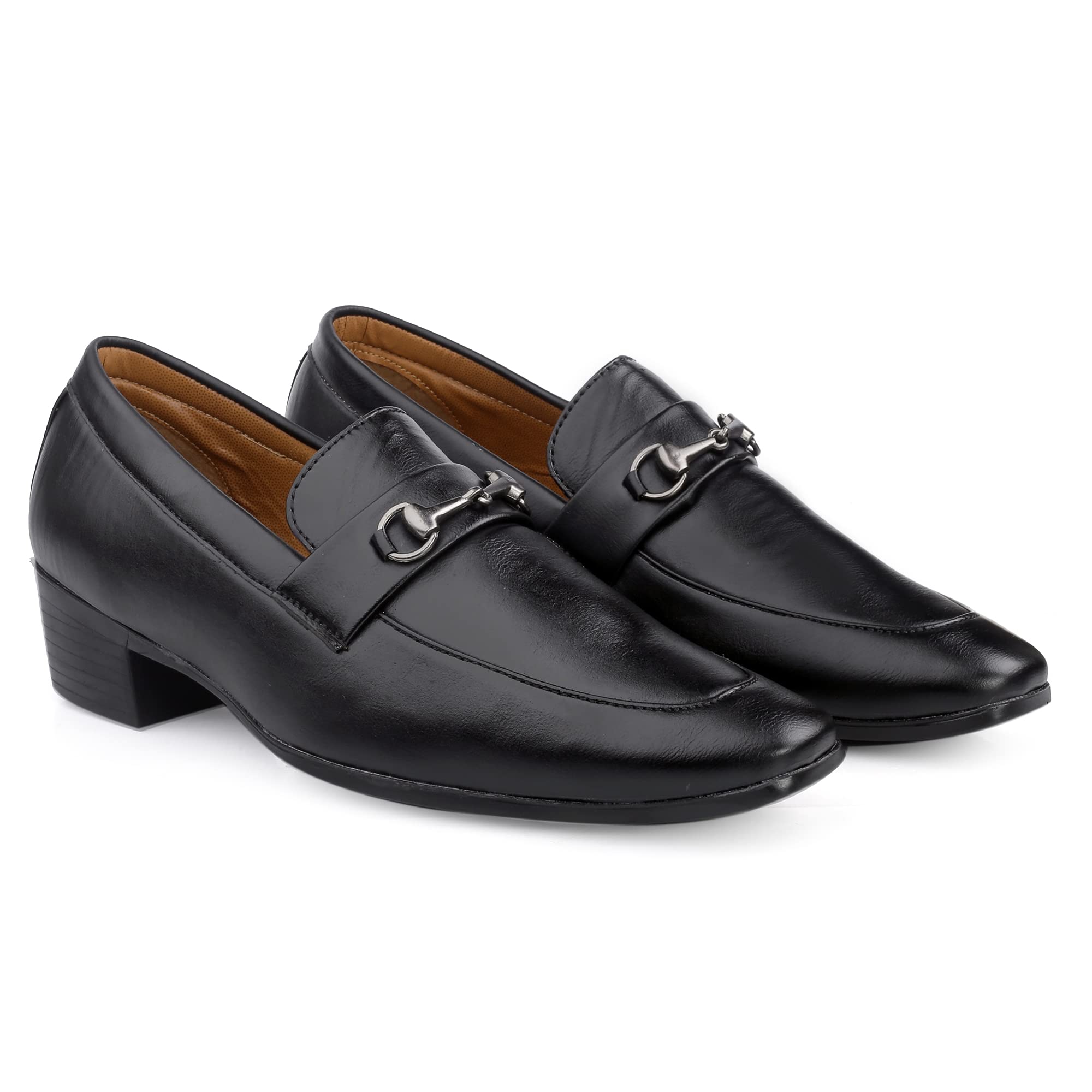 Mens 2" Height Increasing Synthetic Material Black Formal Loafer and Moccasion Slip-On Shoes with Pu Sole.- 10 UK (B0CKHK7FLJ) Amazon Price History, Amazon Price Tracker