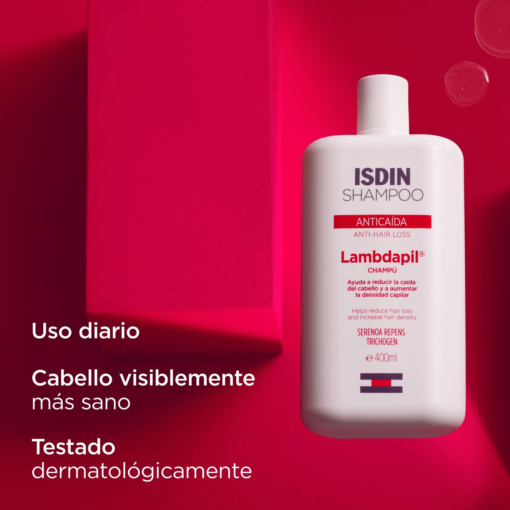 ISDIN Lambdapil Anticaída Loción, Loción con Melatonina para reforzar y reducir la caída del pelo, Refuerza tu Cabello Mientras Duermes, 100 ml