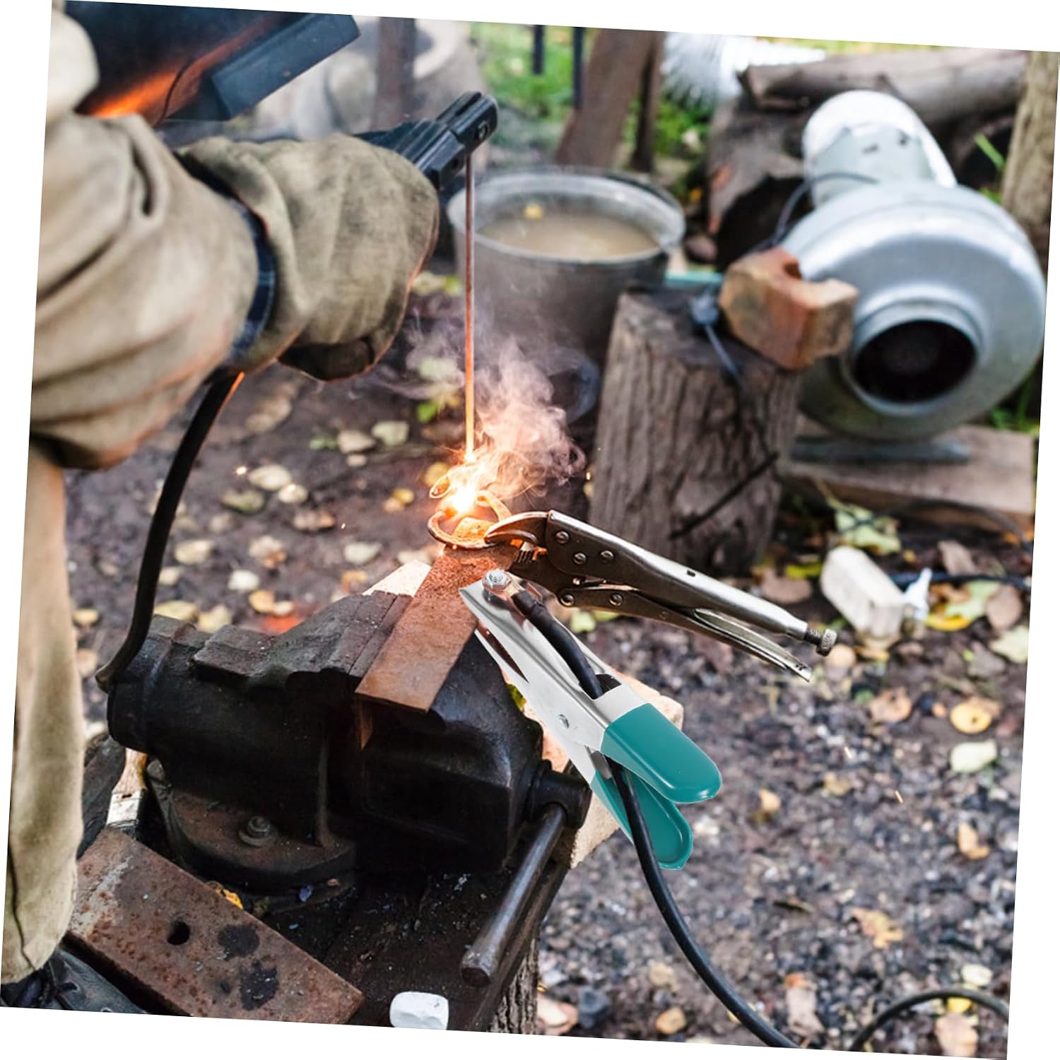 Welding Ground Clamp Copper Earth Clamp for Manual Welder Secure Clamping Mechanism Welding Portable Copper Grip Tool Cable