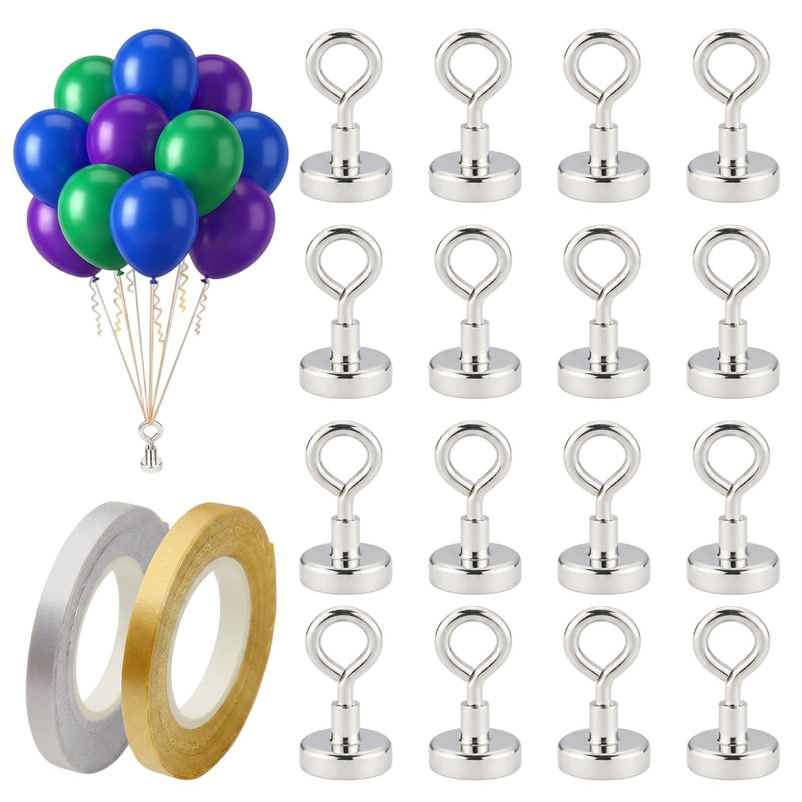 18pcs Balloon Arch Creation ，Balloon Weights and Ribbon,Professional Party Decorations with Balloon String, Helium Balloon Weights for Event Arrangements