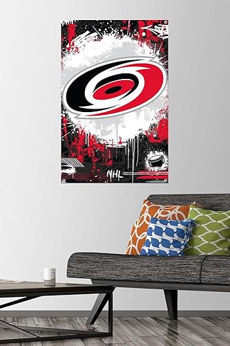 Miniatura 2 de Trends International NHL Carolina Hurricanes - Póster de pared con logotipo Maximalist 23, 22.37 x 34.00 pulgadas, paquete de póster y alfiler de