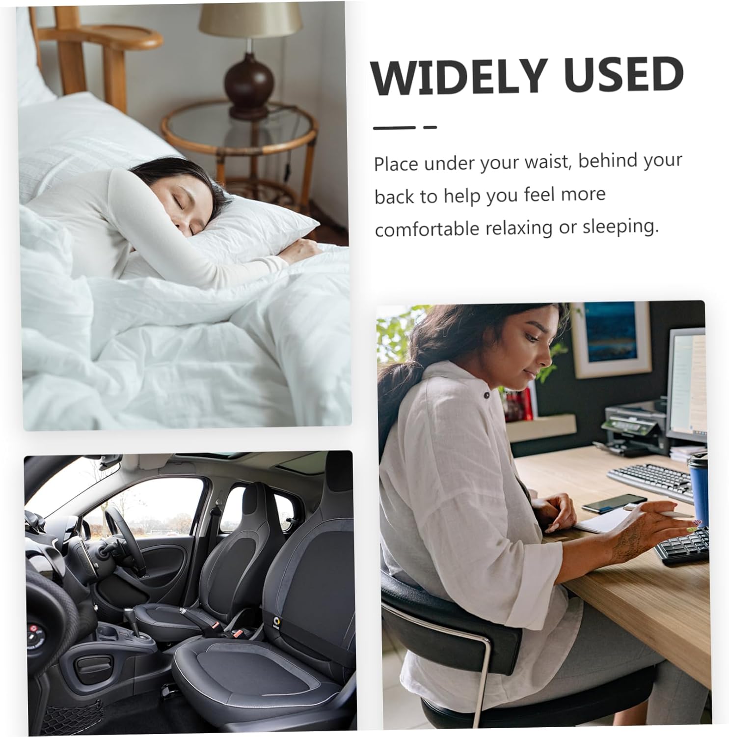 Zerodeko Back Support Pillow Memory Foam Lumbar Pillow for Office Car Home for Lower Back Comfortable