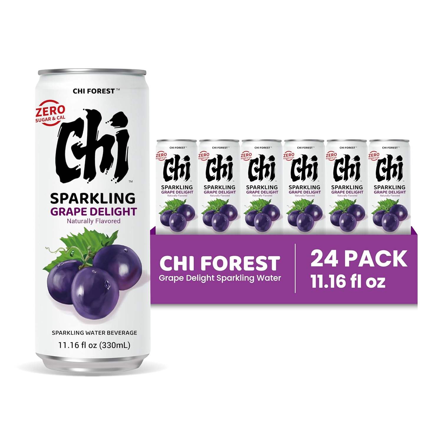 CHI FOREST Grape Delight sparkling water, 0 Sugar 0 Carolies, 11.16 fl oz* 24 - Image 4