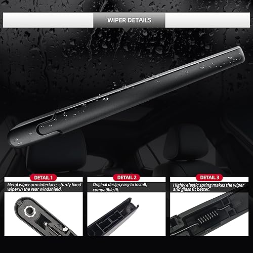 Miniatura 5 de Repuesto para Ford Escape 2020-2022 limpiaparabrisas trasero y conjunto de brazo (repuesto para Ford Escape 2020-2022)