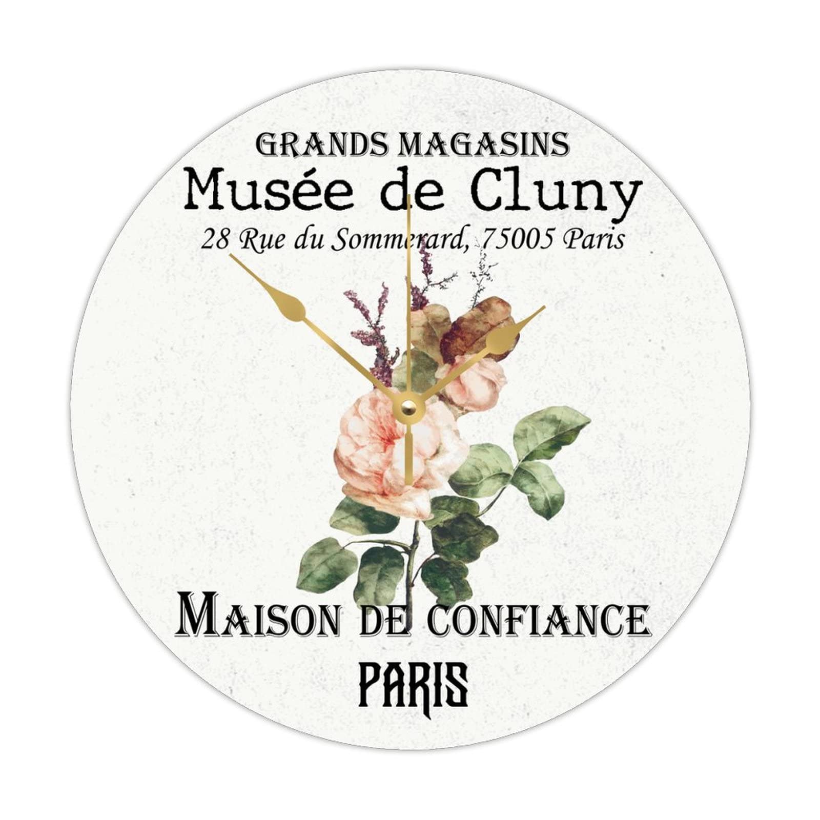 Horloge murale bouquet de Paris sans tic-tac pendule cuisine chambre 38cm