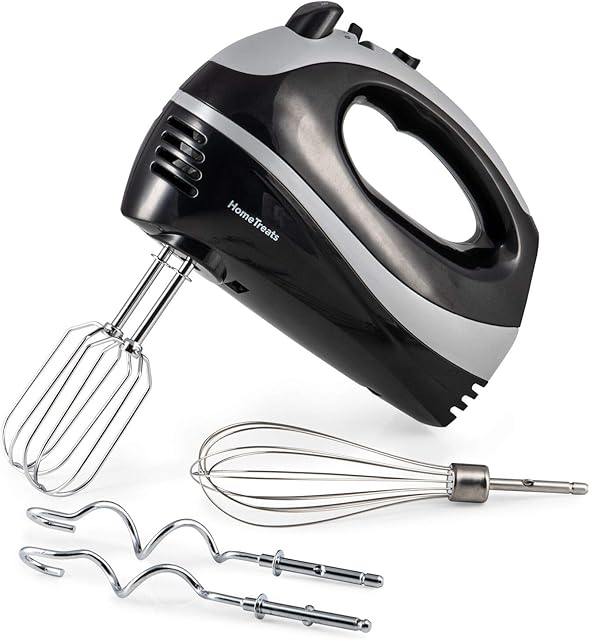 Home Treats Electric Hand Mixer for Baking | 3 in 1 Beat, Fold, Whisk | 2 Blade with 5 Speeds Eject & Turbo 300W