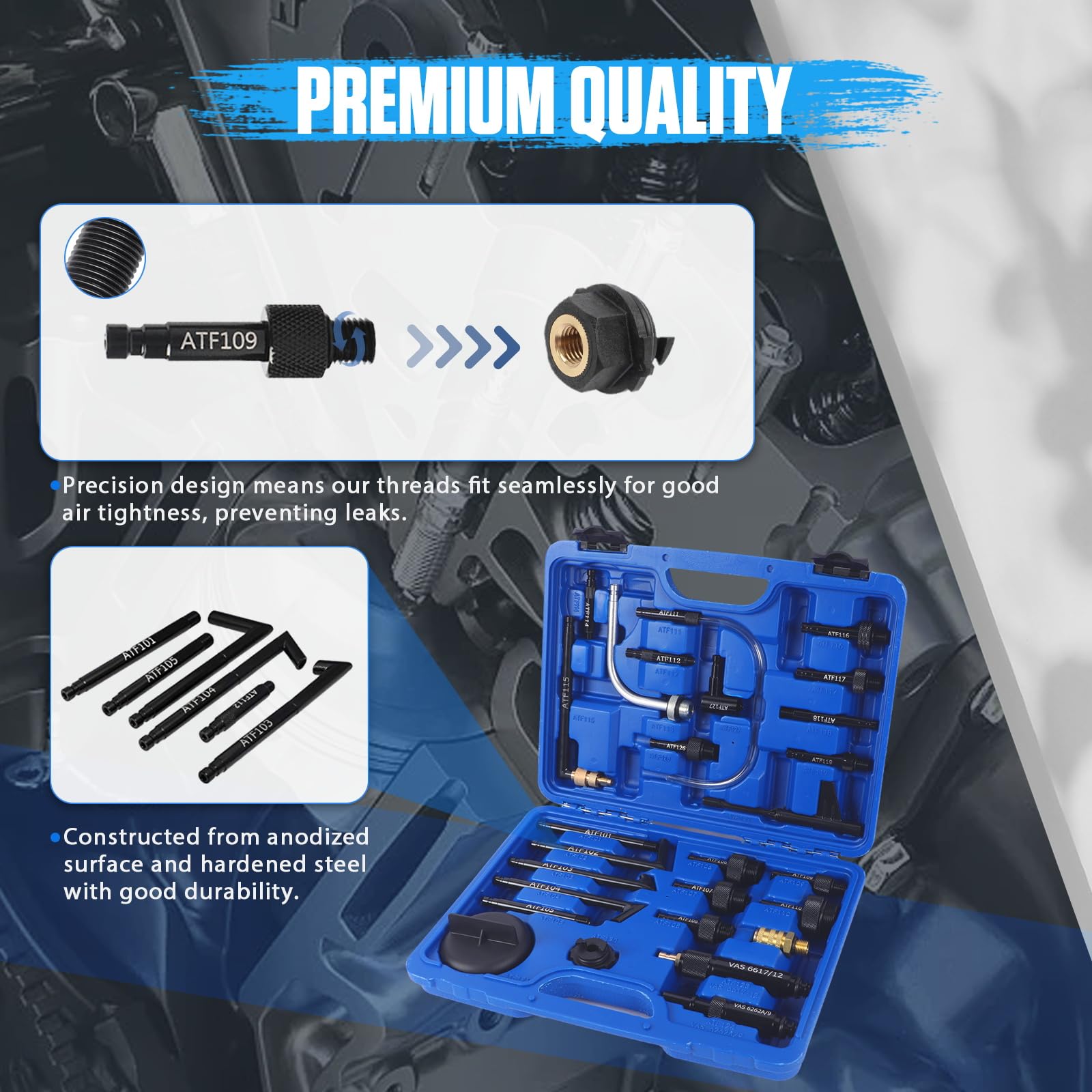 27 Pezzi Adattatore Riempimento Cambio Automatico, PARAOUTIL ATF Adattatore Riempimento, Adattatore del Fluido di Trasmissione Automatica Compatibile con Ford, con BMW, con VW, con Audi ecc.