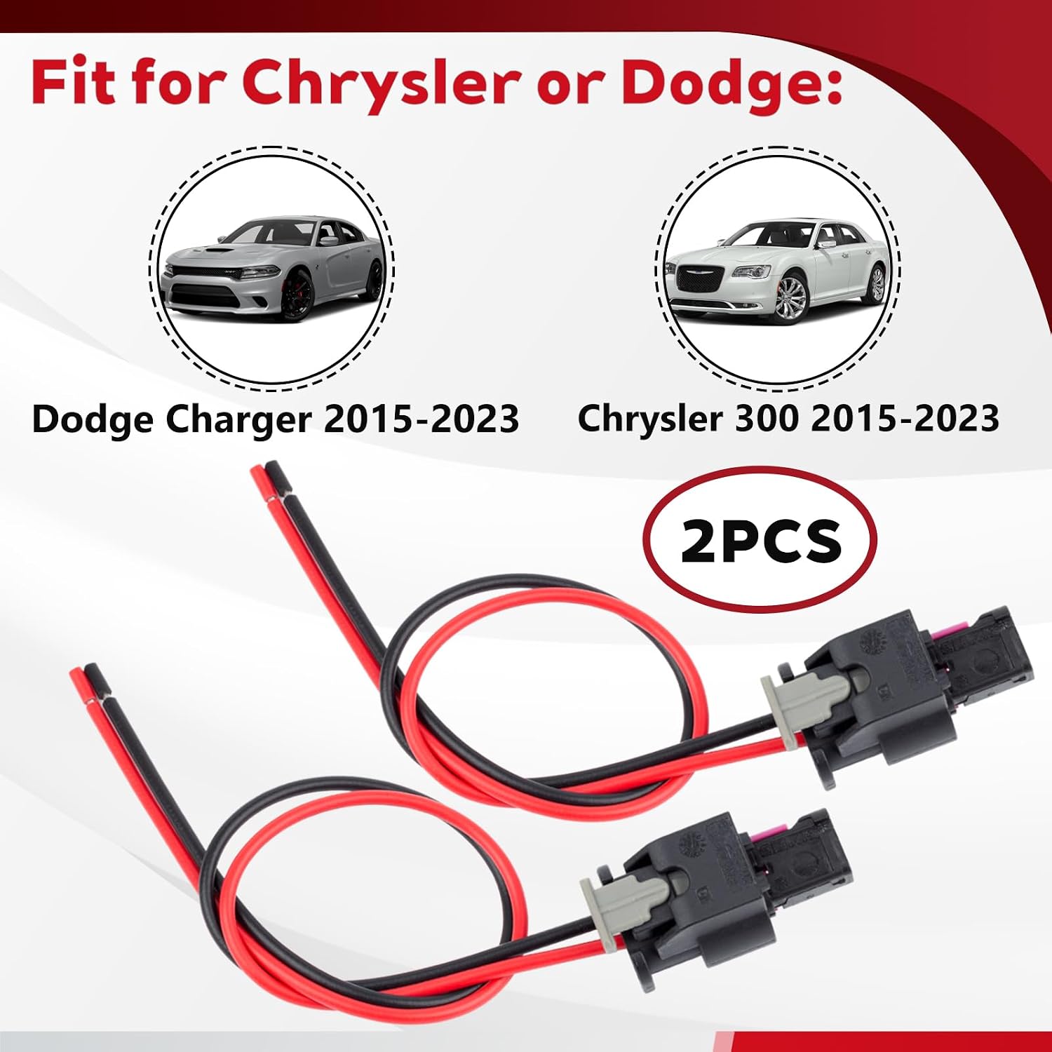 Side Marker Lights Pigtail Connector Wire Harness fit for Dodge Charger 2015-2023, Chrysler 300 2015-2023 2PCS