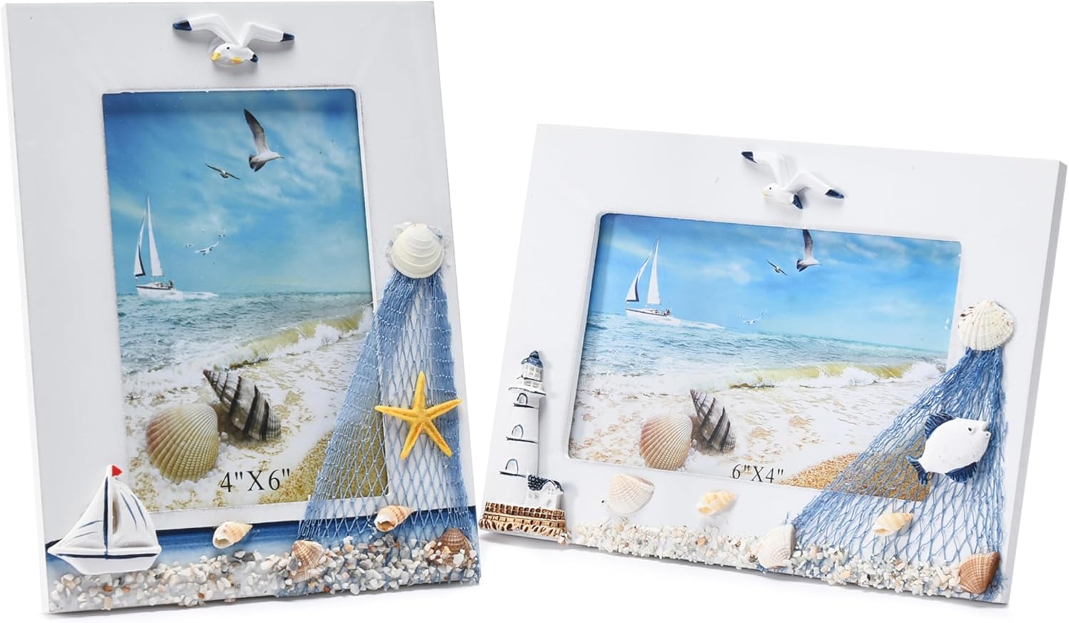 Amazon.com: MeantToBe | Picture Frame For Wall Blue and White Set of 2 ...