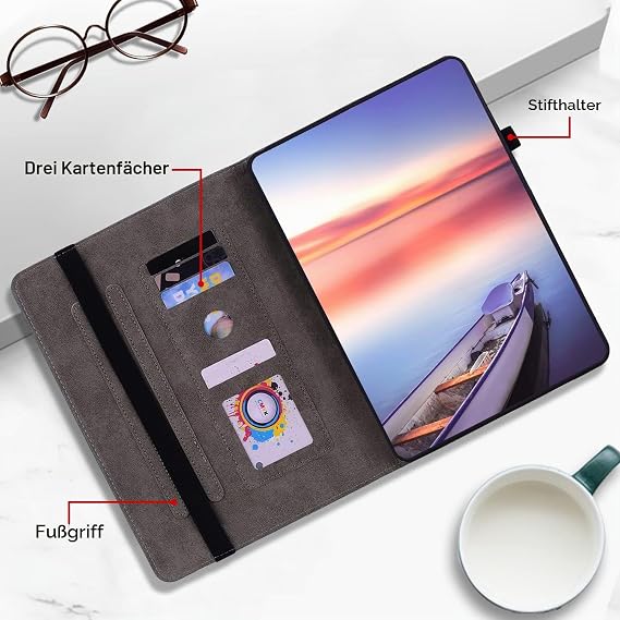 Case for Xiaomi Pad 7/Xiaomi Pad 7 Pro 2024 Multi-Angle Folio Flip PU Leather Protective Case with Pen Holder and Stand Function for Xiaomi Pad 7 Case Blue