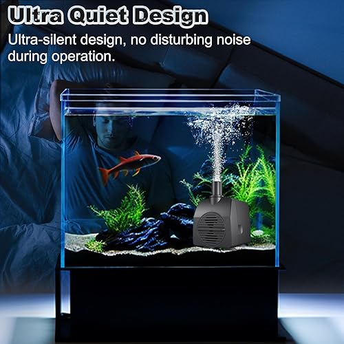 Miniatura 6 de Bomba sumergible de 200 GPH (800 LH 15 W) ultra silenciosa con protección contra sobrecalentamiento, elevación de 5.2 pies de alto para fuentes,