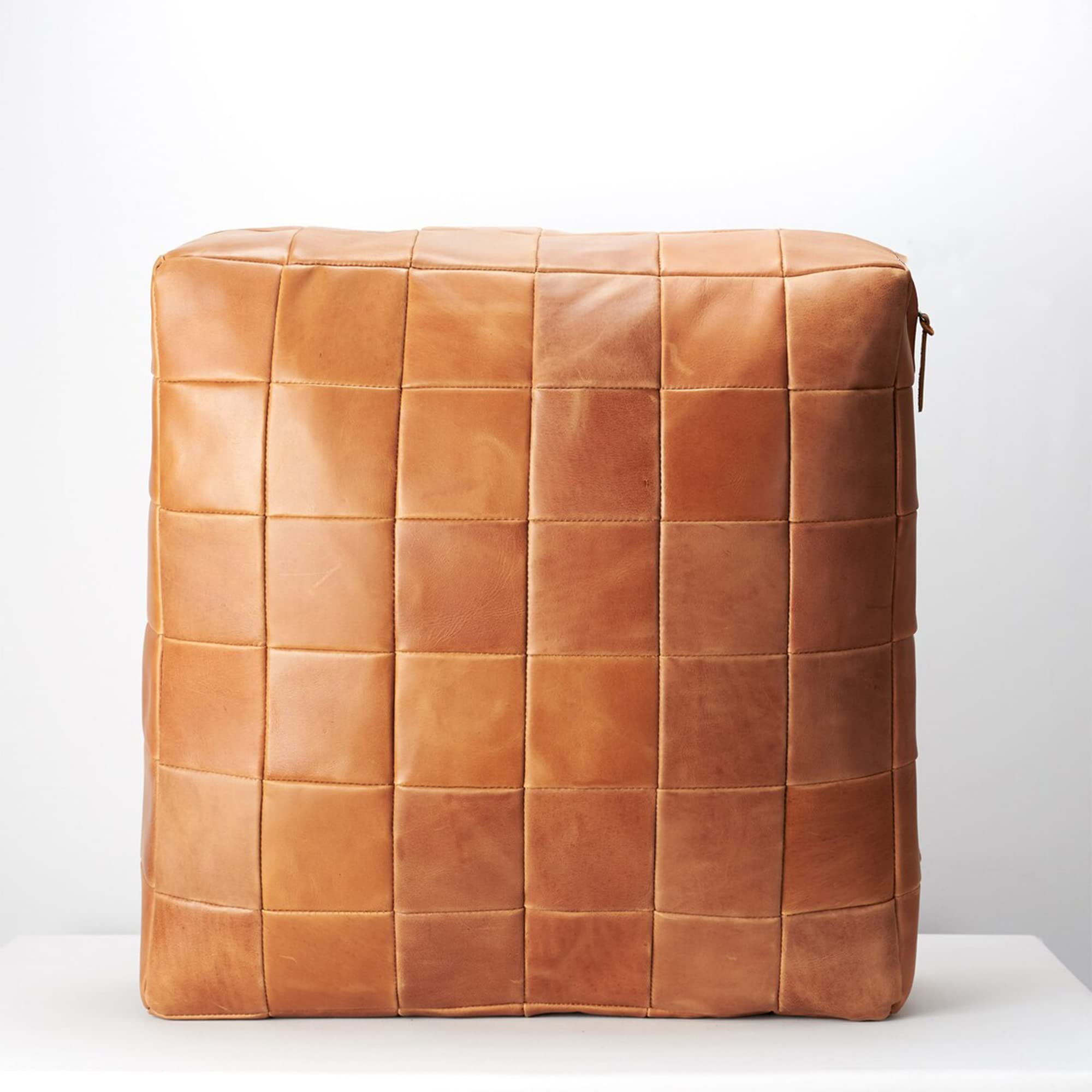 MARRAKESH STYLE Amazing & Beautiful, Original Poufs marokkanischer Lederpouf, Naturleder-Poufs, Heimgeschenke, Hochzeitsgeschenke, ungefüllt (quadratischer Boden, Caushion Brown)