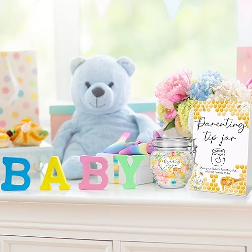 Miniatura 6 de Roowest Tarjetas de consejos de baby shower para los nuevos padres que lo serán - Juego de jarra de consejos para nuevos padres 60 tarjetas de
