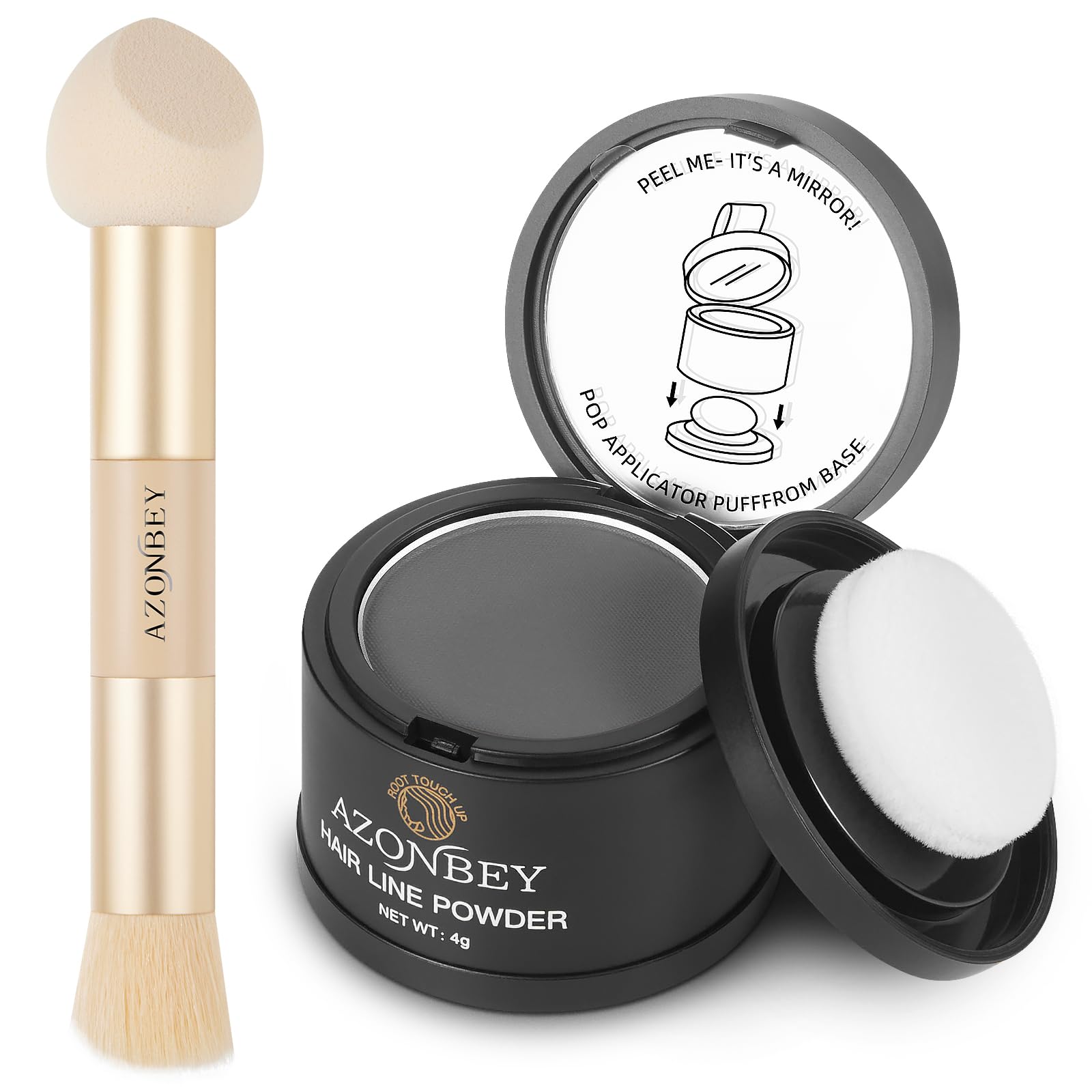 Root Touch Up Sets,Hairline Powder for Women Cover Up- Hairline Concealer for Thin and Thinning Hair, Water & Sweat Resistant,Contain Azonbey Makeup
