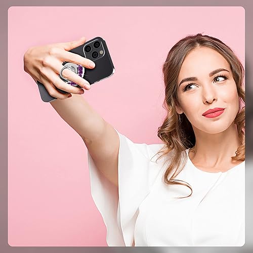 Miniatura 5 de HALLEAST Base magnética para empuñaduras de teléfono PopSocket y fundas MagSafe para iPhone, morado brillante