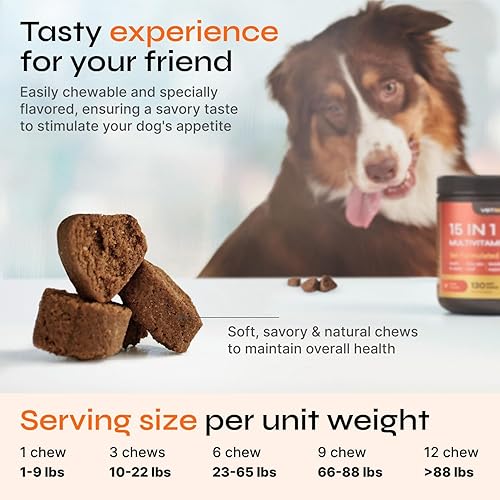 Miniatura 3 de Vitaminas para perros 15 en 1  Masticables multivitamínicos para perros  Suplemento articular para perros  Vitaminas y suplementos para perros para