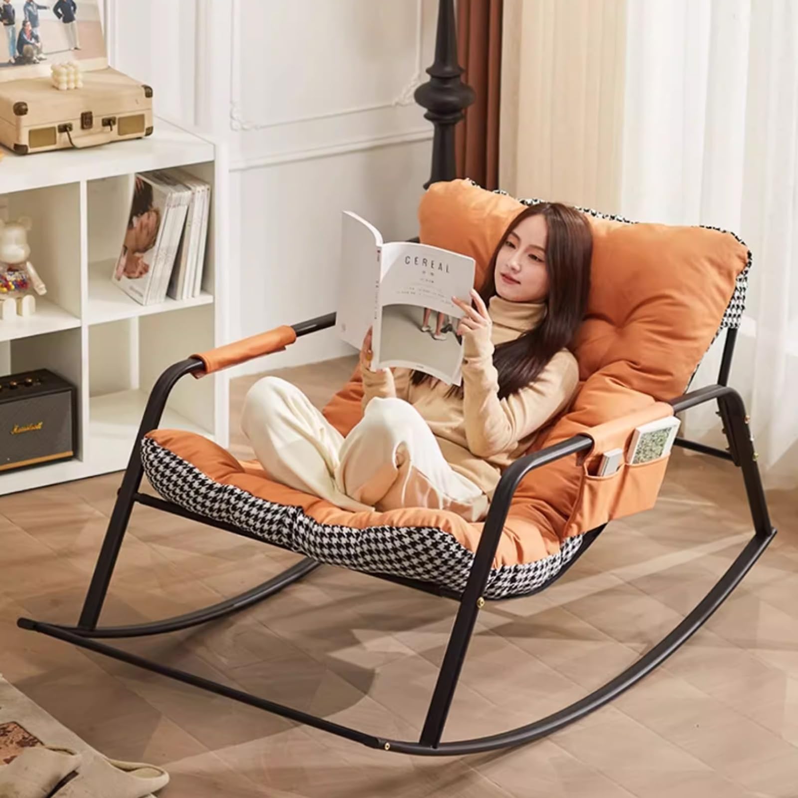 Fauteuil à bascule surdimensionné entièrement matelassé pour un soutien lombaire idéal