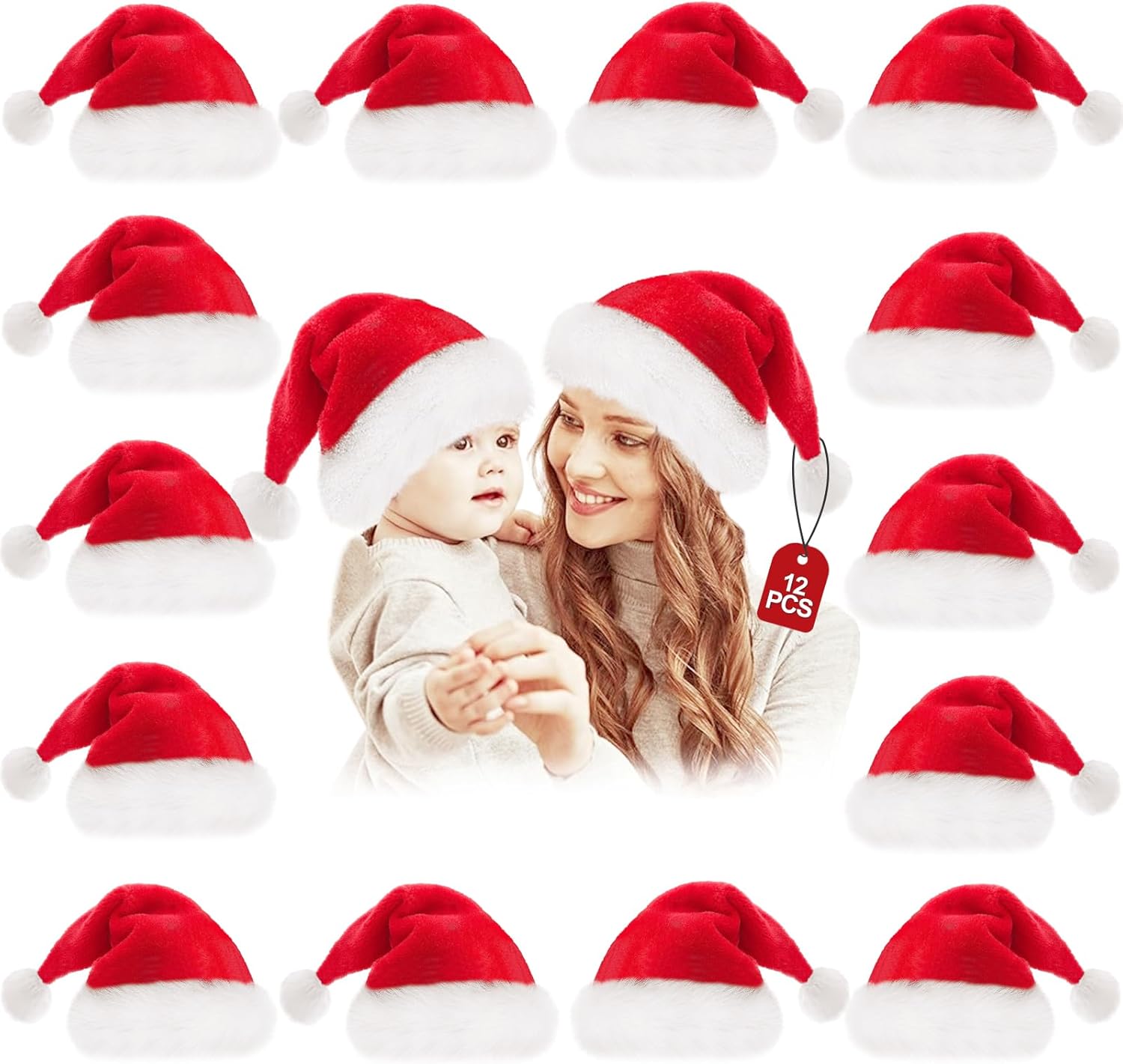 Weihnachtsmütze Set Mit Handschuhen - Nikolaus Kostüm Für Kinder Und Erwachsene