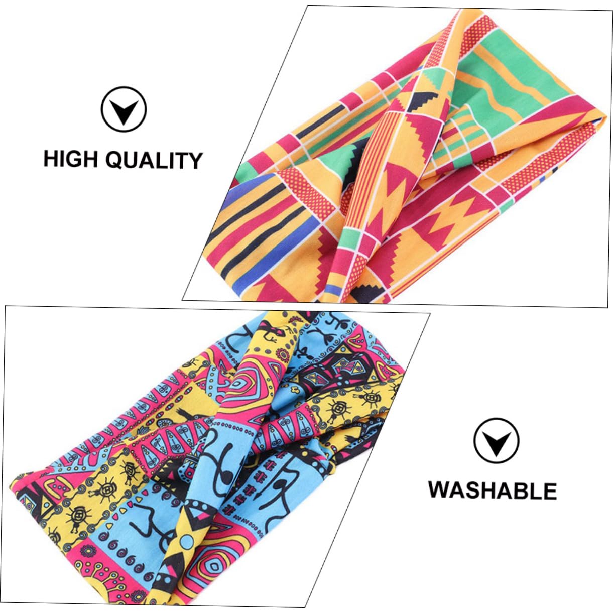 MAGICLULU 2 Set Di Eleganti Copricapi Etnici Da Donna Fasce Per Il Sudore Comode Fasce Elastiche Per Yoga E Allenamento Per Le Donne 6 Pezzi*2