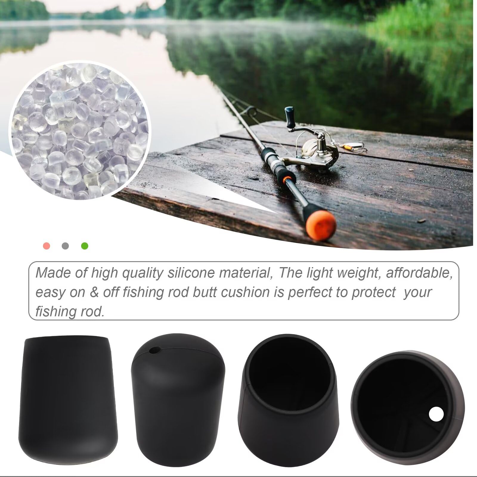 Floating Rod Cap Fishing Rod Butt Cushion Cap - EVA Foam Holder For ...